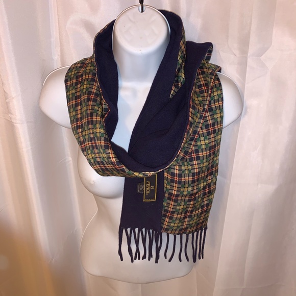 FENDI double faced SCARF silk & boiled wool